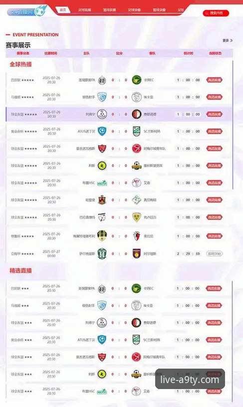赛事直播流畅度对比：a9体育 vs 其他平台，哪个更值得选择？